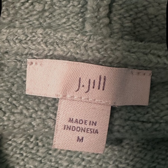 J Jill Sweater Size Medium Aqua Blue Long Sleeve Mock Neck Relaxed Fit Soft - Picture 7 of 12